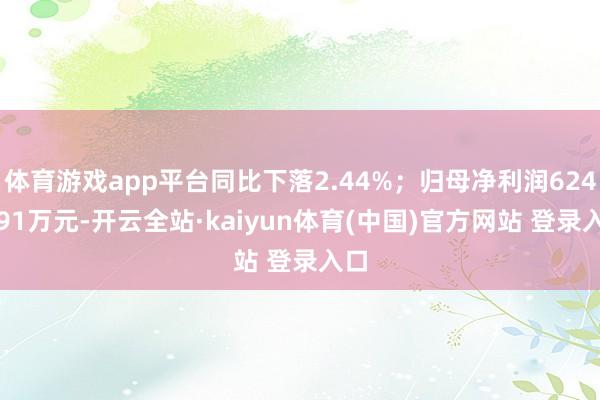 体育游戏app平台同比下落2.44%；归母净利润6246.91万元-开云全站·kaiyun体育(中国)官方网站 登录入口