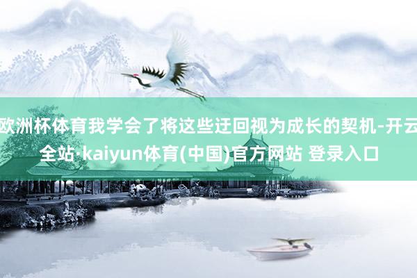 欧洲杯体育我学会了将这些迂回视为成长的契机-开云全站·kaiyun体育(中国)官方网站 登录入口