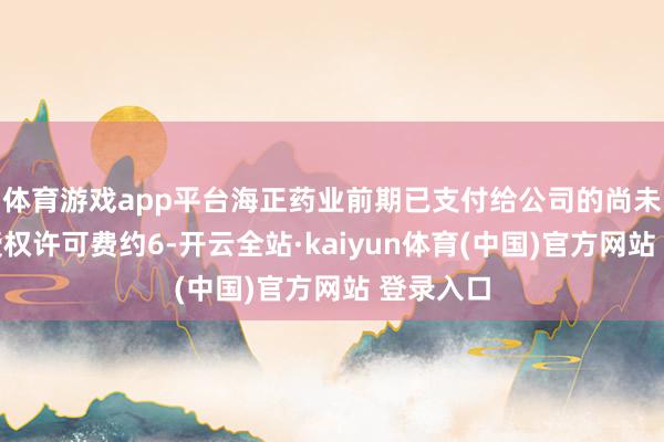 体育游戏app平台海正药业前期已支付给公司的尚未摊销的授权许可费约6-开云全站·kaiyun体育(中国)官方网站 登录入口