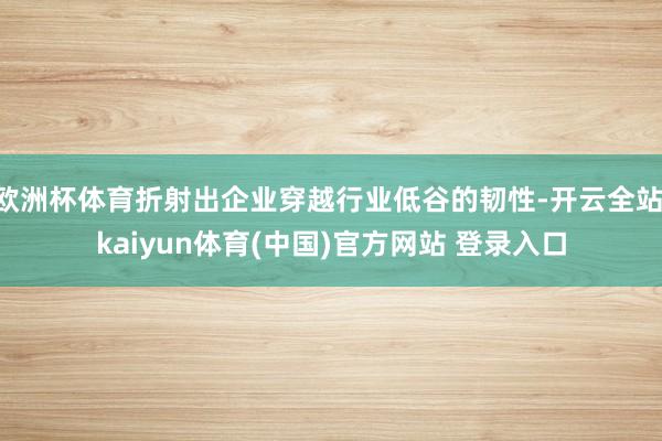 欧洲杯体育折射出企业穿越行业低谷的韧性-开云全站·kaiyun体育(中国)官方网站 登录入口