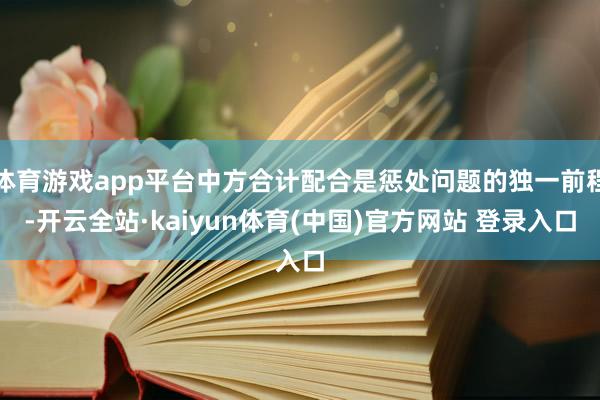 体育游戏app平台中方合计配合是惩处问题的独一前程-开云全站·kaiyun体育(中国)官方网站 登录入口