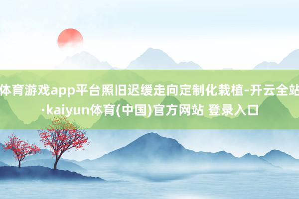 体育游戏app平台照旧迟缓走向定制化栽植-开云全站·kaiyun体育(中国)官方网站 登录入口