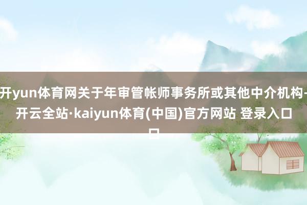 开yun体育网关于年审管帐师事务所或其他中介机构-开云全站·kaiyun体育(中国)官方网站 登录入口