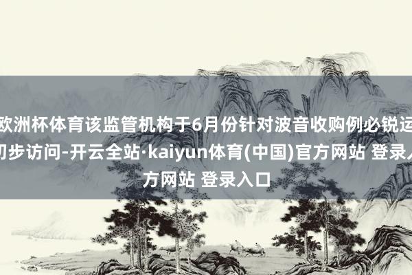 欧洲杯体育该监管机构于6月份针对波音收购例必锐运转初步访问-开云全站·kaiyun体育(中国)官方网站 登录入口