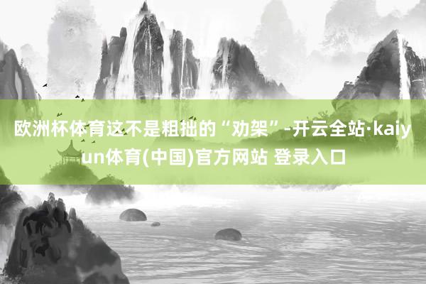 欧洲杯体育这不是粗拙的“劝架”-开云全站·kaiyun体育(中国)官方网站 登录入口
